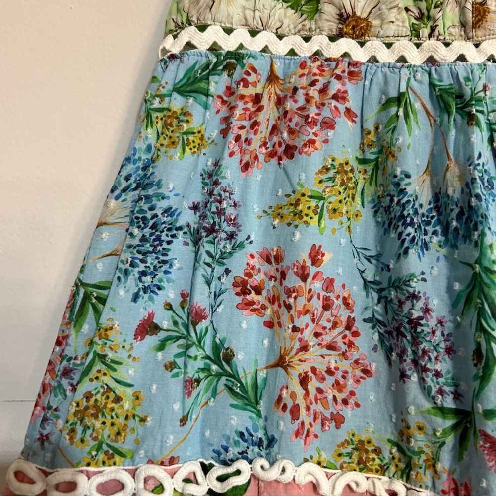 Farm Rio Mixed Floral Maxi Dress in Multi Size Medium Pastel Embroidered Spring - Picture 3 of 15